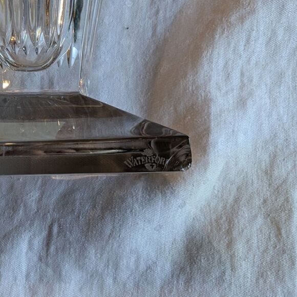 Waterford Crystal Clarion Limited Edition Flower Vase, 9 3/4" Tall, has Monogram - Picture 8 of 9